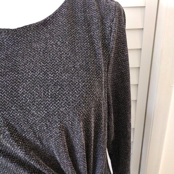 TORRID‎ Black & Silver Shimmer Knotted dress Sz. 1 (1X) - Picture 5 of 12